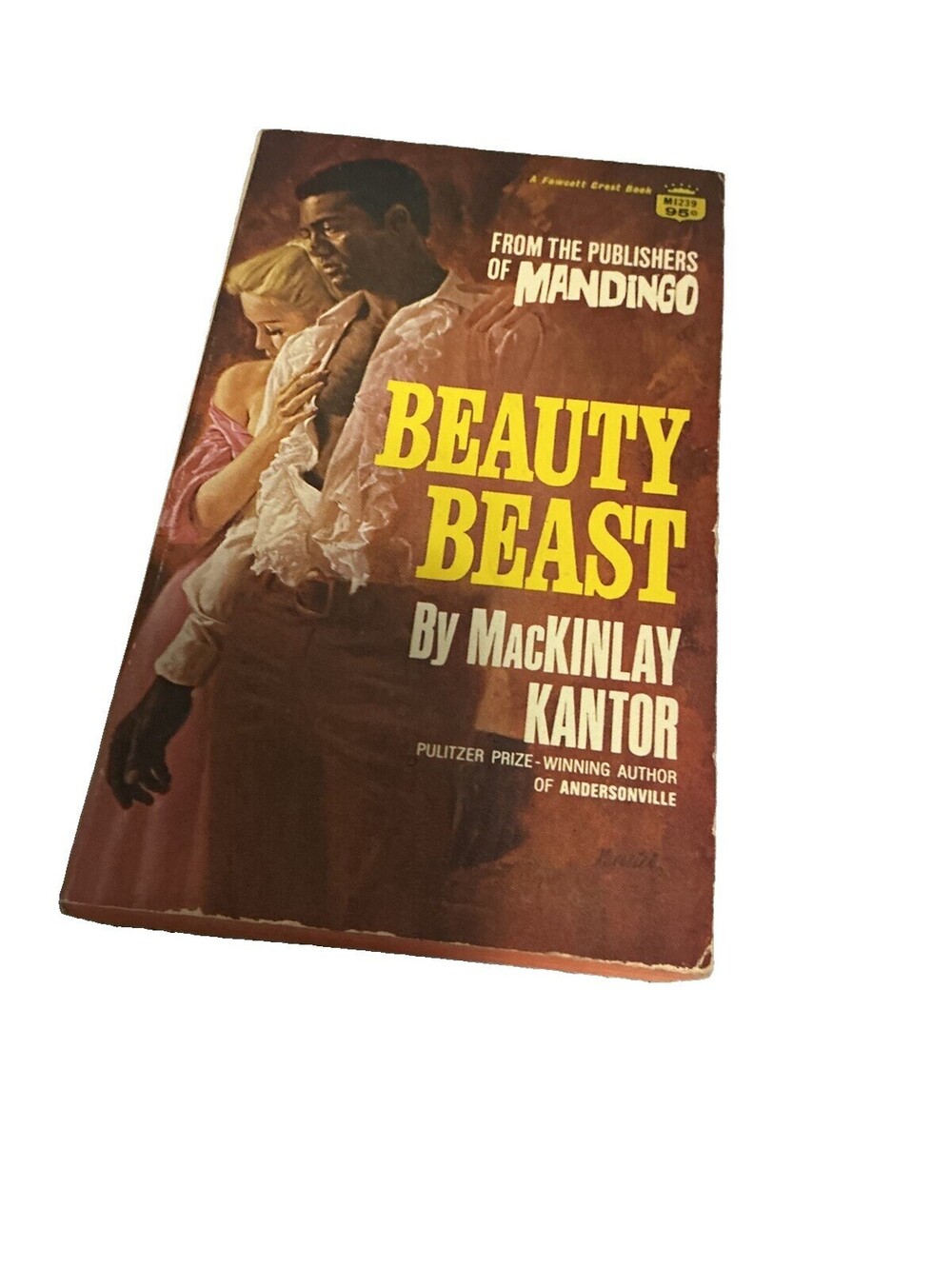 Beauty Beast MacKinlay Kantor Fawcett Crest M1239 Vintage Paperback 1969 1st